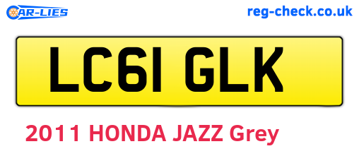 LC61GLK are the vehicle registration plates.