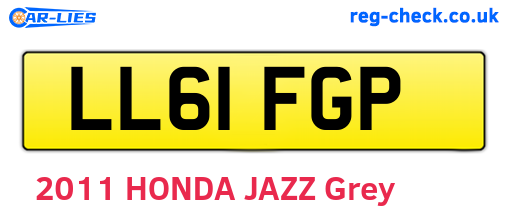 LL61FGP are the vehicle registration plates.
