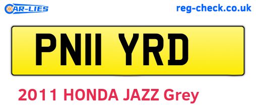 PN11YRD are the vehicle registration plates.