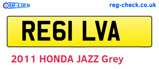 RE61LVA are the vehicle registration plates.