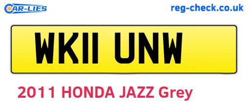 WK11UNW are the vehicle registration plates.