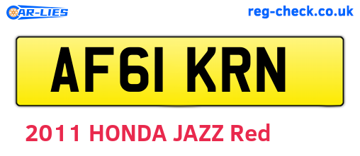 AF61KRN are the vehicle registration plates.