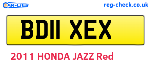 BD11XEX are the vehicle registration plates.