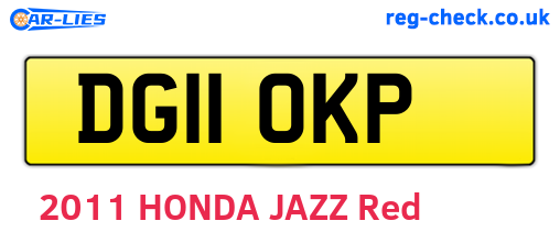 DG11OKP are the vehicle registration plates.