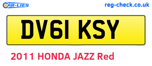DV61KSY are the vehicle registration plates.