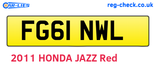 FG61NWL are the vehicle registration plates.