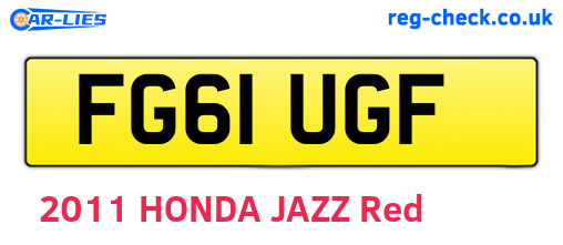FG61UGF are the vehicle registration plates.