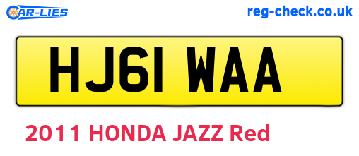 HJ61WAA are the vehicle registration plates.