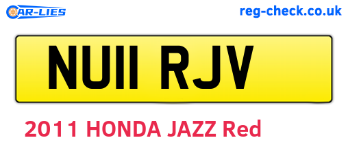 NU11RJV are the vehicle registration plates.