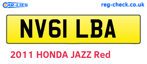 NV61LBA are the vehicle registration plates.