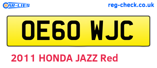 OE60WJC are the vehicle registration plates.