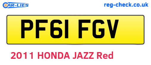 PF61FGV are the vehicle registration plates.