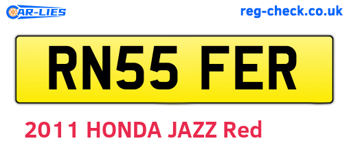 RN55FER are the vehicle registration plates.