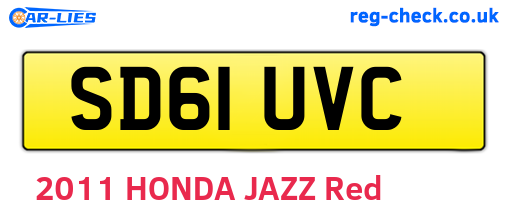 SD61UVC are the vehicle registration plates.