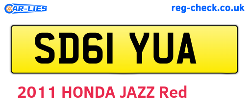 SD61YUA are the vehicle registration plates.