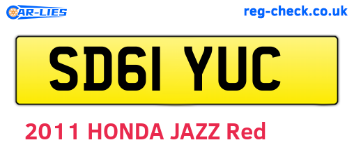 SD61YUC are the vehicle registration plates.