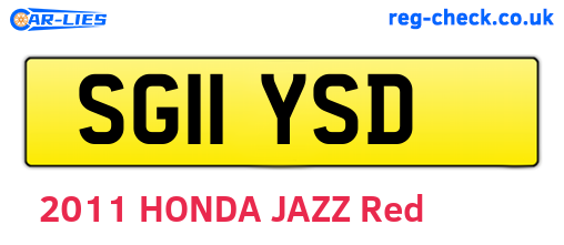 SG11YSD are the vehicle registration plates.