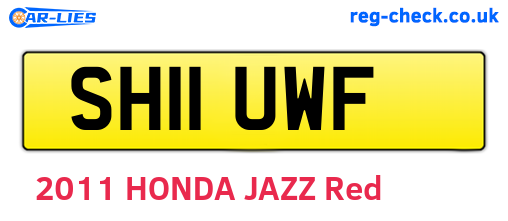 SH11UWF are the vehicle registration plates.