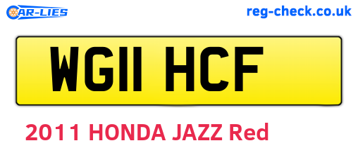 WG11HCF are the vehicle registration plates.