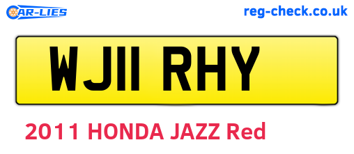 WJ11RHY are the vehicle registration plates.