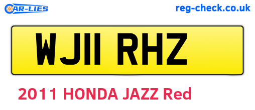 WJ11RHZ are the vehicle registration plates.