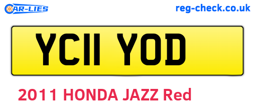 YC11YOD are the vehicle registration plates.