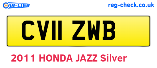 CV11ZWB are the vehicle registration plates.