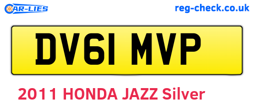 DV61MVP are the vehicle registration plates.