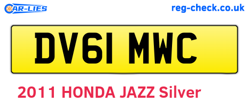 DV61MWC are the vehicle registration plates.