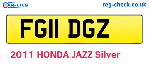 FG11DGZ are the vehicle registration plates.