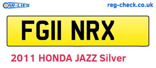 FG11NRX are the vehicle registration plates.