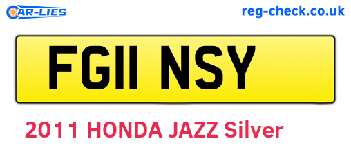 FG11NSY are the vehicle registration plates.