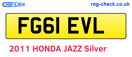 FG61EVL are the vehicle registration plates.
