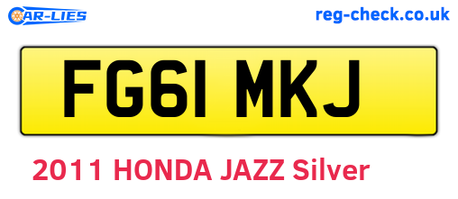 FG61MKJ are the vehicle registration plates.