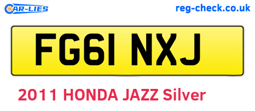 FG61NXJ are the vehicle registration plates.