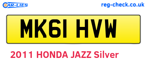 MK61HVW are the vehicle registration plates.