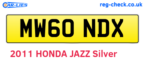 MW60NDX are the vehicle registration plates.