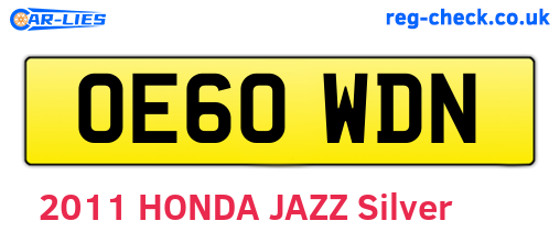 OE60WDN are the vehicle registration plates.