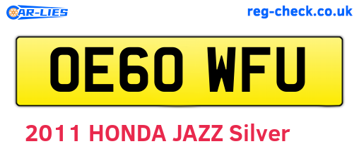 OE60WFU are the vehicle registration plates.
