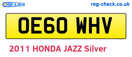 OE60WHV are the vehicle registration plates.
