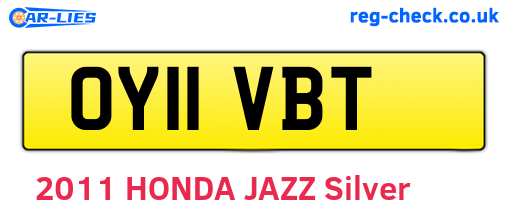 OY11VBT are the vehicle registration plates.