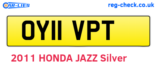 OY11VPT are the vehicle registration plates.