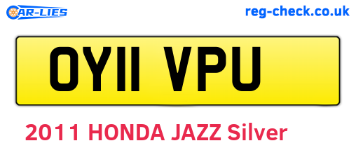 OY11VPU are the vehicle registration plates.