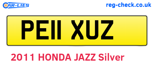 PE11XUZ are the vehicle registration plates.