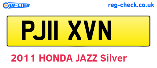PJ11XVN are the vehicle registration plates.
