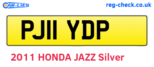PJ11YDP are the vehicle registration plates.