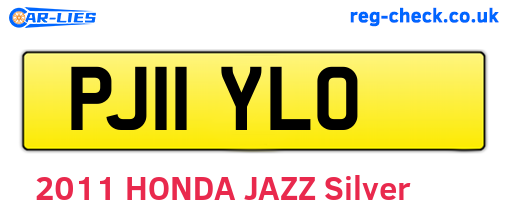 PJ11YLO are the vehicle registration plates.