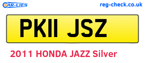 PK11JSZ are the vehicle registration plates.