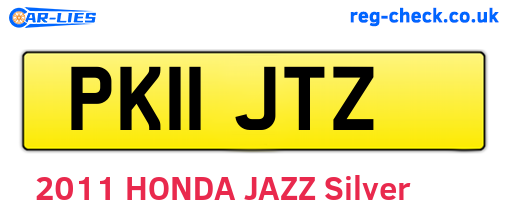 PK11JTZ are the vehicle registration plates.