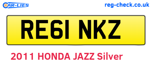 RE61NKZ are the vehicle registration plates.